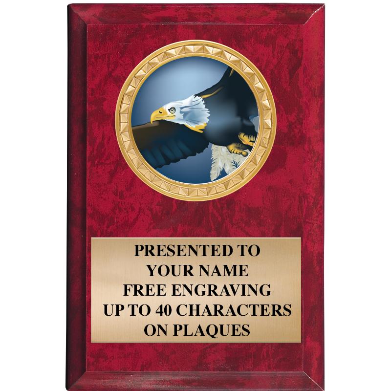 4" X 6" RED MBL INSERT PLQ