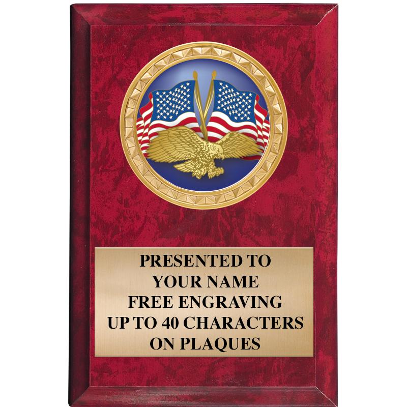 4" X 6" RED MBL INSERT PLQ