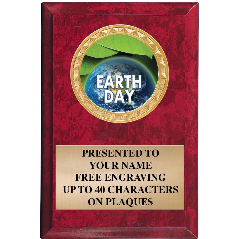 4" X 6" RED MBL INSERT PLQ