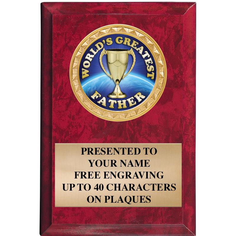 4" X 6" RED MBL INSERT PLQ