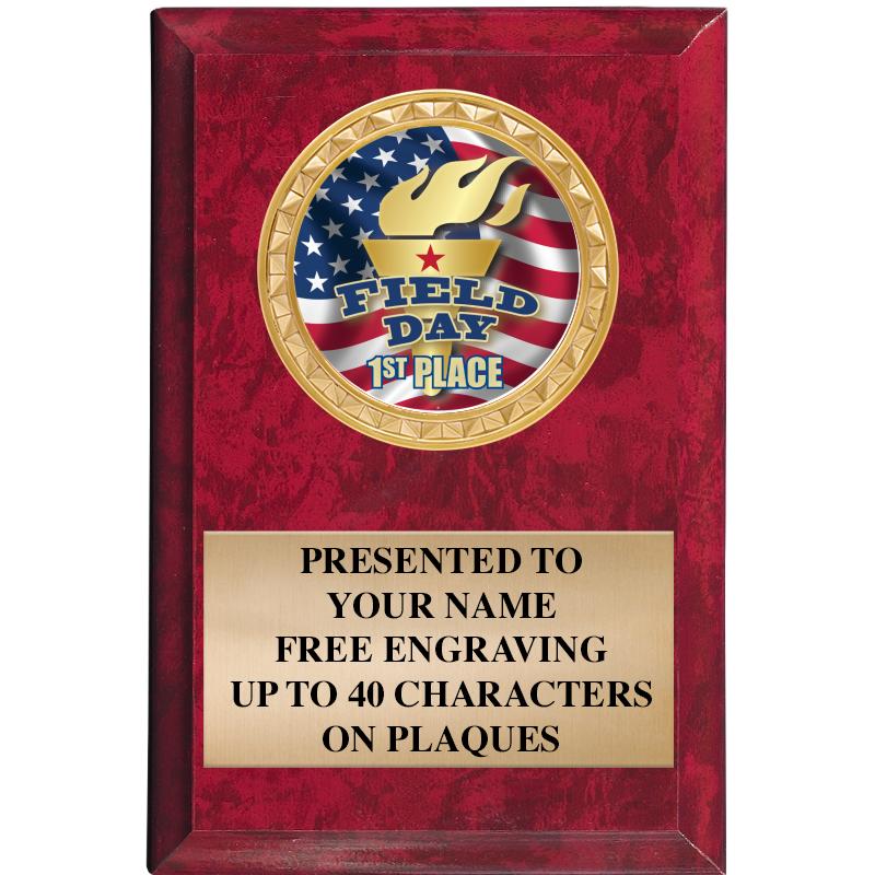 4" X 6" RED MBL INSERT PLQ