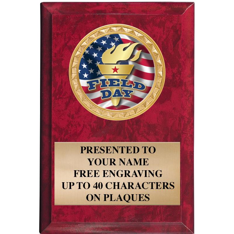 4" X 6" RED MBL INSERT PLQ