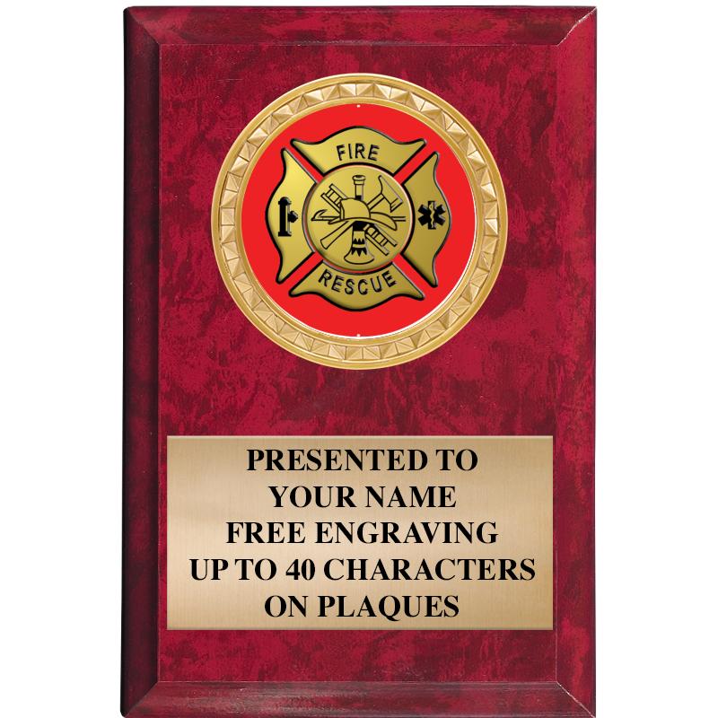 4" X 6" RED MBL INSERT PLQ