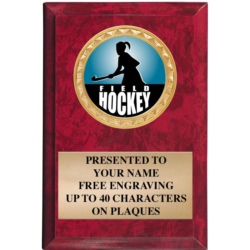 4" X 6" RED MBL INSERT PLQ