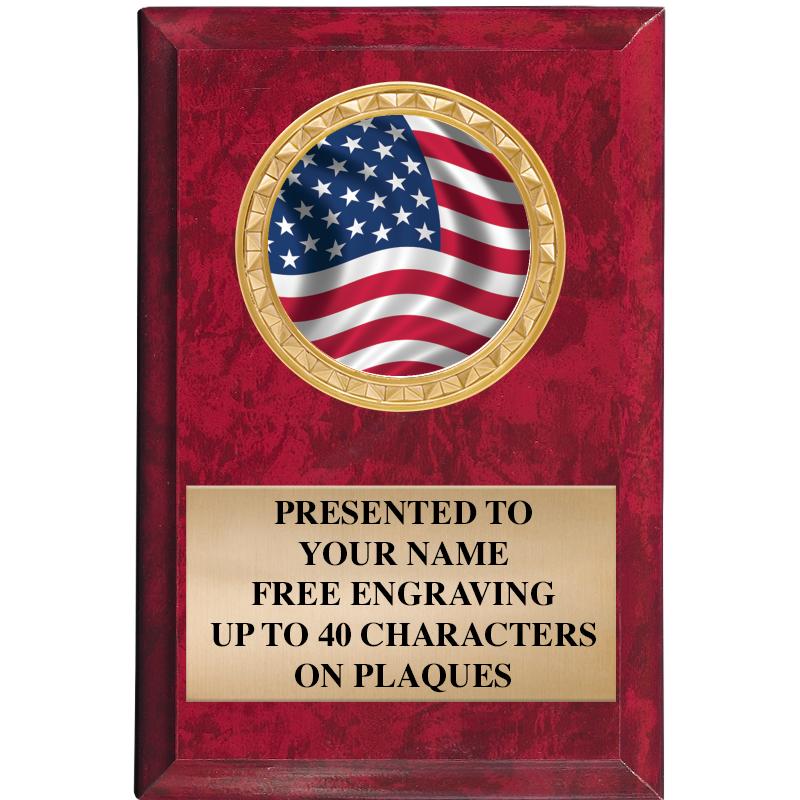 4" X 6" RED MBL INSERT PLQ