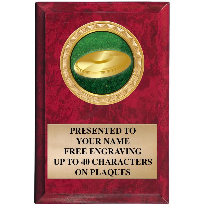 4" X 6" RED MBL INSERT PLQ