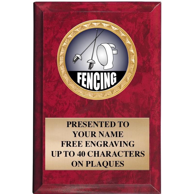 4" X 6" RED MBL INSERT PLQ