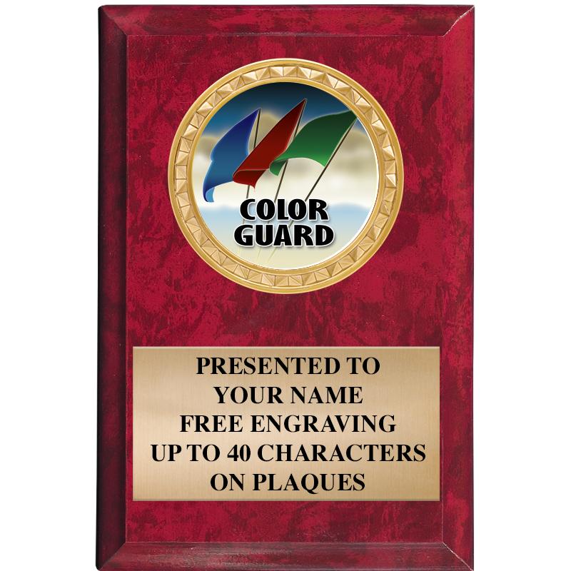 4" X 6" RED MBL INSERT PLQ