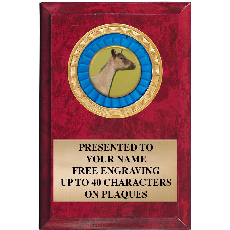 4" X 6" RED MBL INSERT PLQ