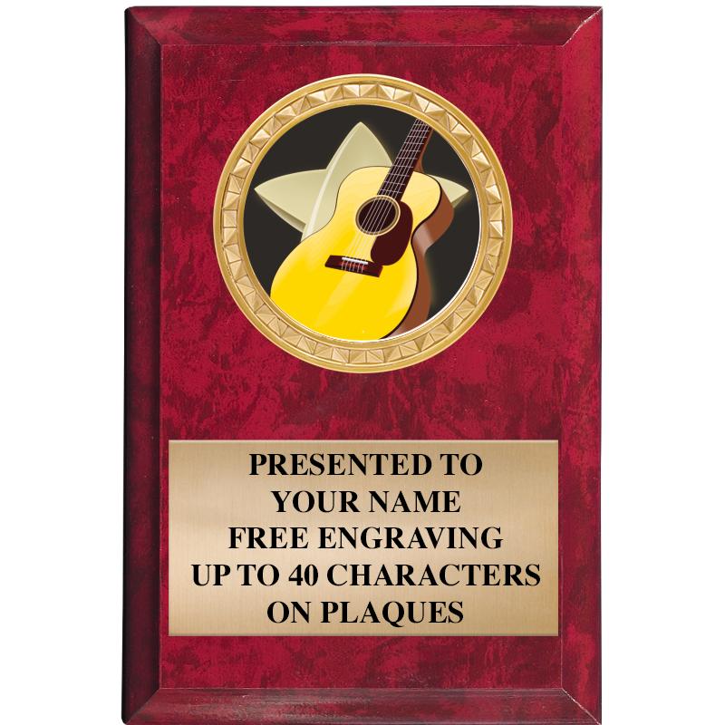 4" X 6" RED MBL INSERT PLQ