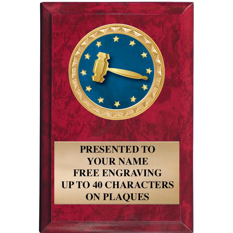 4" X 6" RED MBL INSERT PLQ