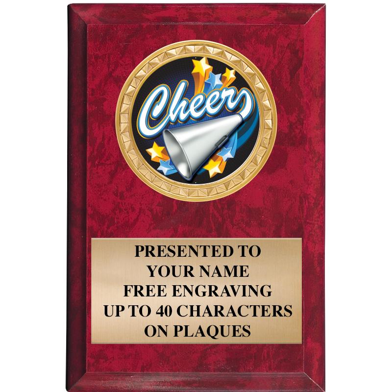 4" X 6" RED MBL INSERT PLQ