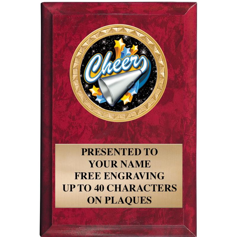 4" X 6" RED MBL INSERT PLQ