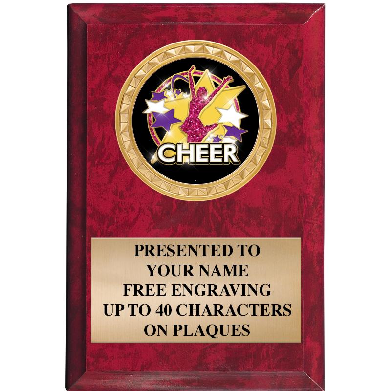 4" X 6" RED MBL INSERT PLQ