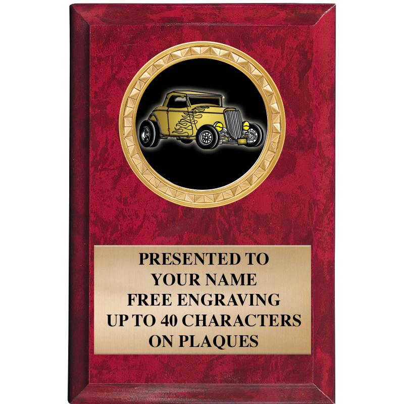 4" X 6" RED MBL INSERT PLQ