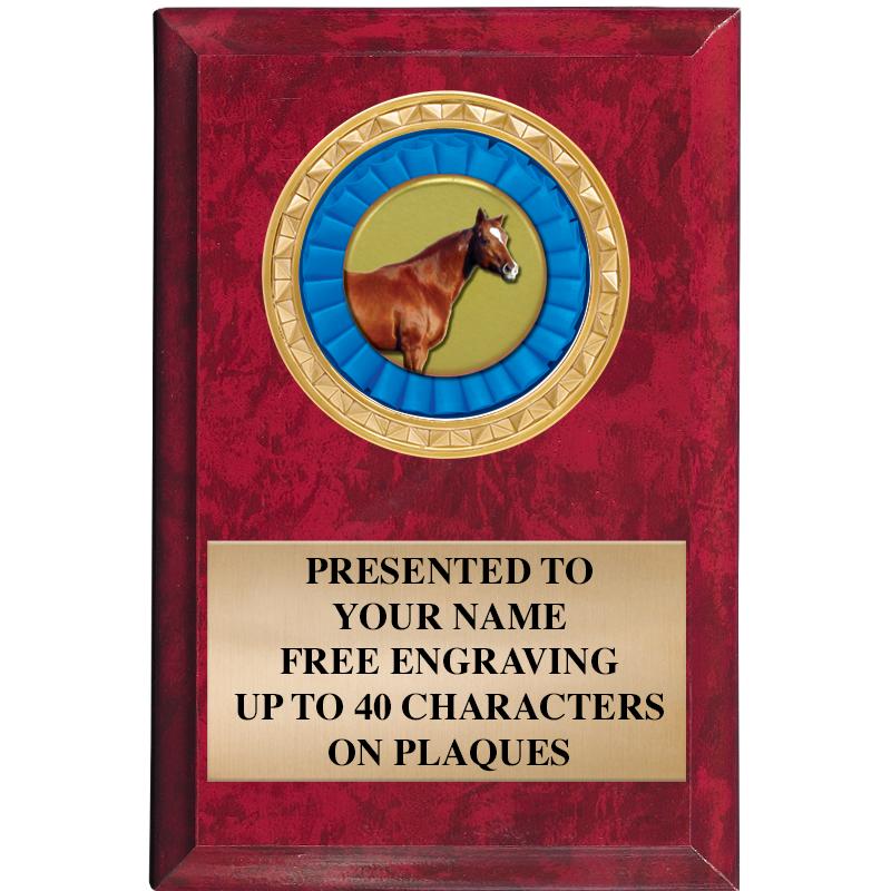 4" X 6" RED MBL INSERT PLQ