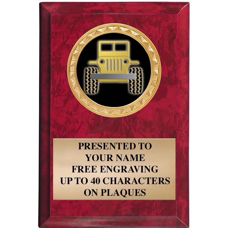 4" X 6" RED MBL INSERT PLQ