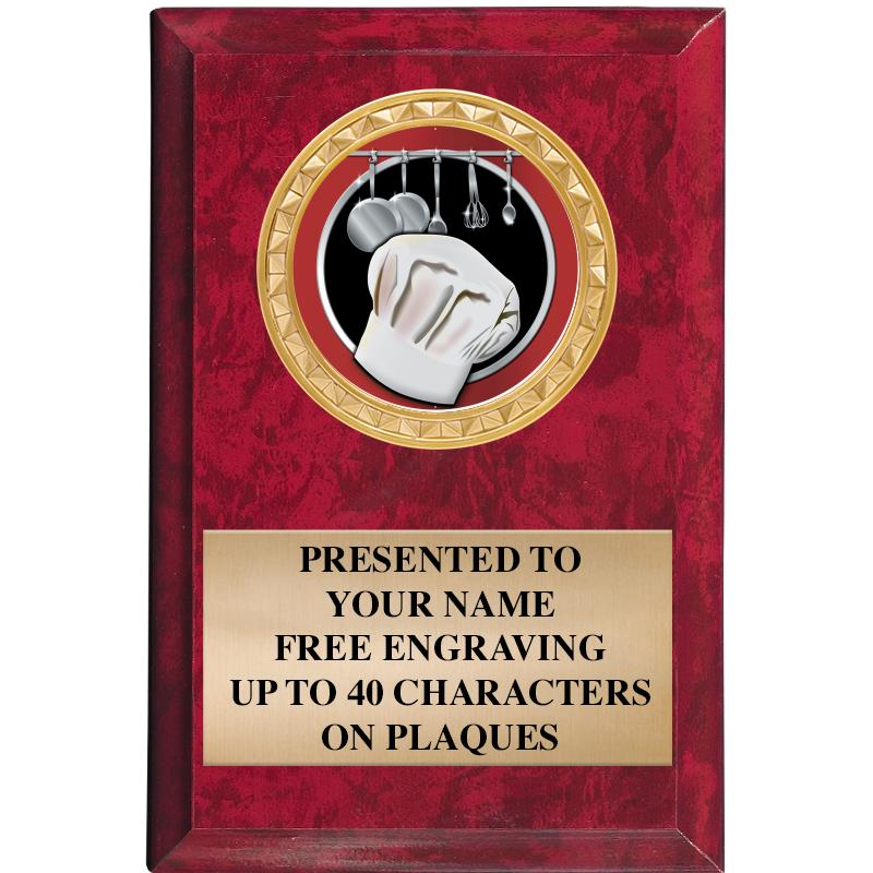 4" X 6" RED MBL INSERT PLQ