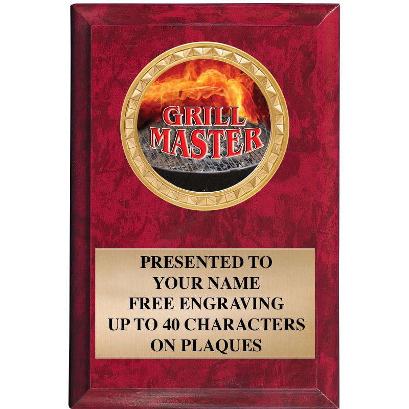 4" X 6" RED MBL INSERT PLQ