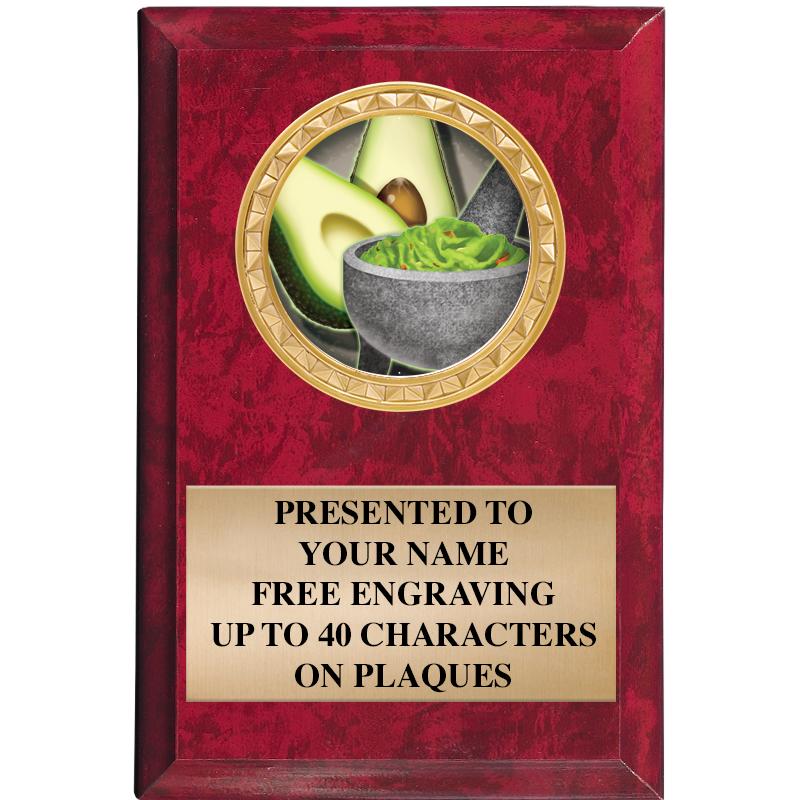 4" X 6" RED MBL INSERT PLQ