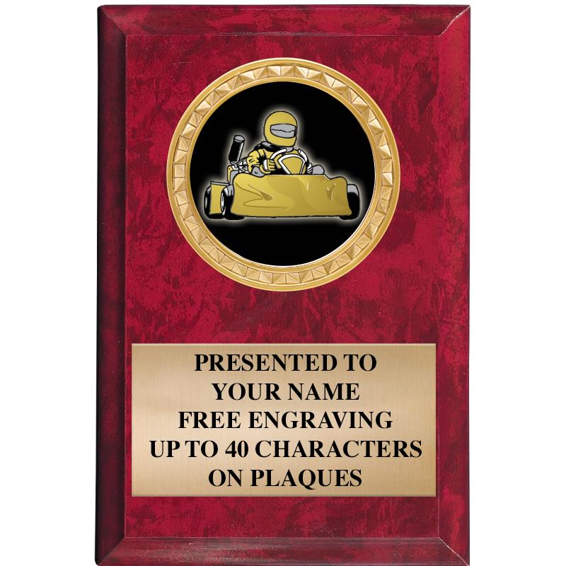 4" X 6" RED MBL INSERT PLQ