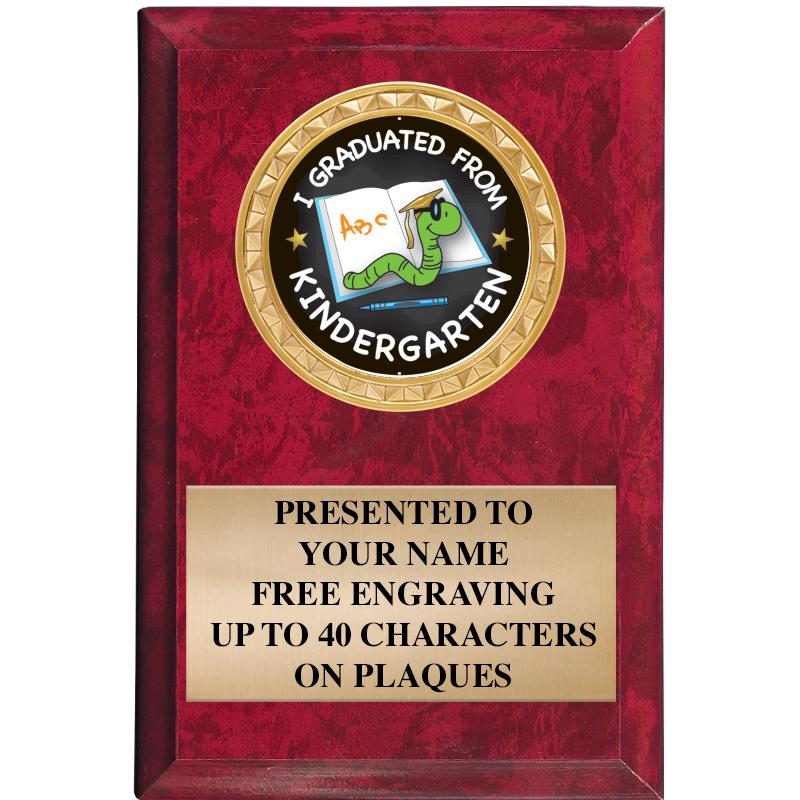 4" X 6" RED MBL INSERT PLQ