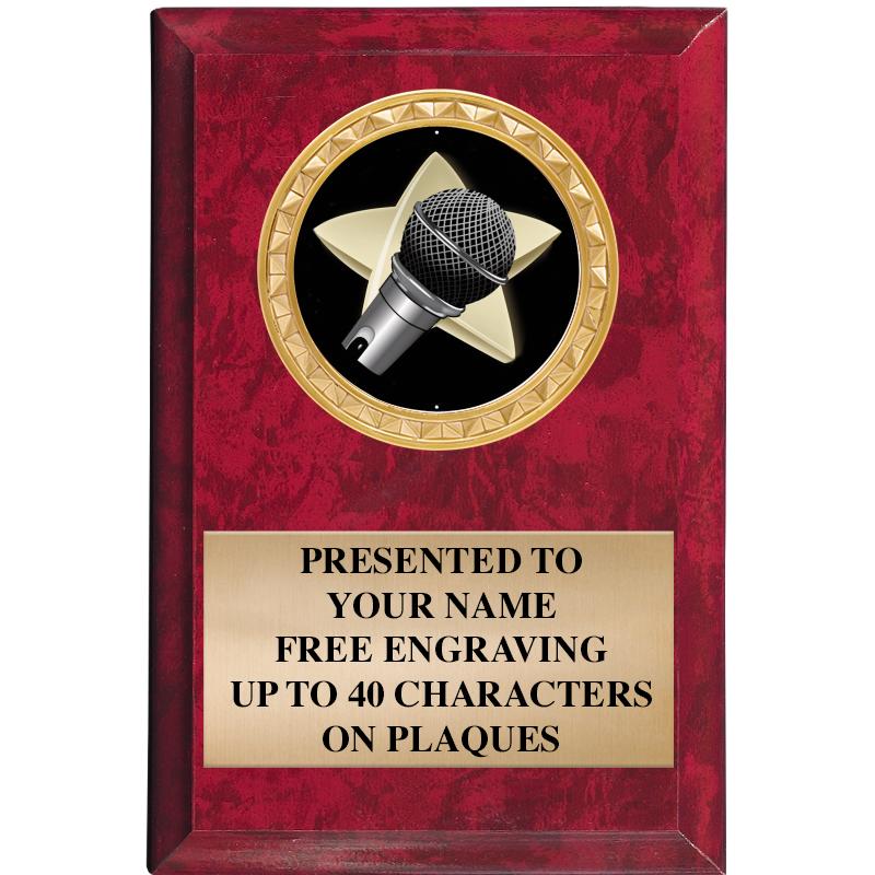 4" X 6" RED MBL INSERT PLQ