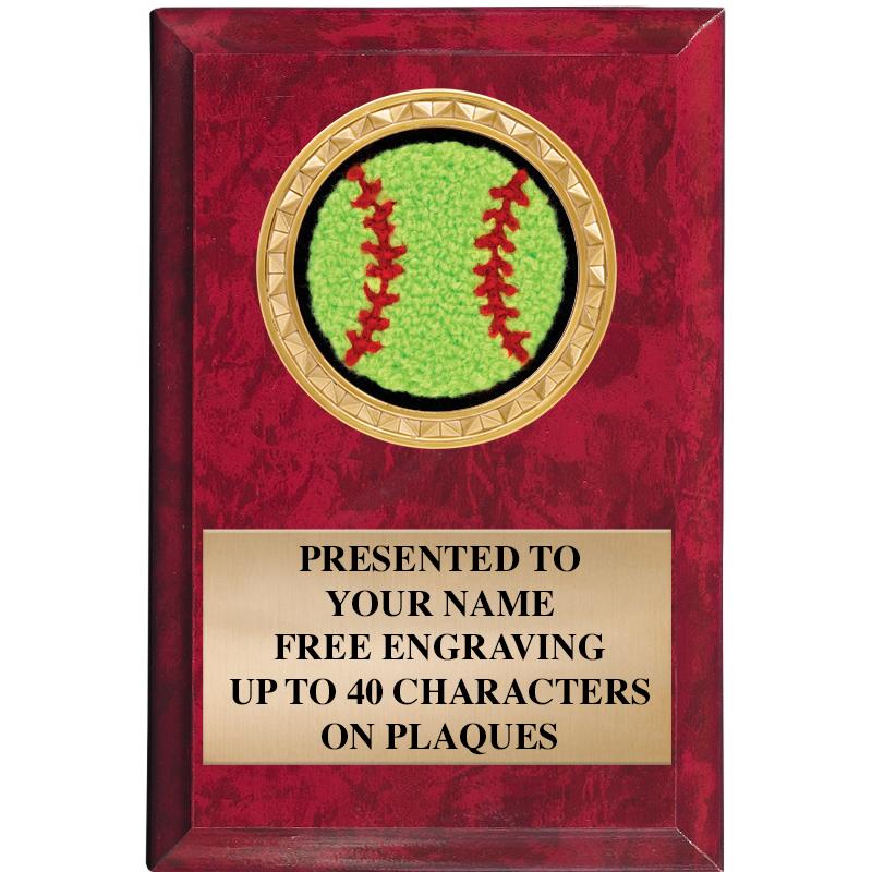 4" X 6" RED MBL INSERT PLQ