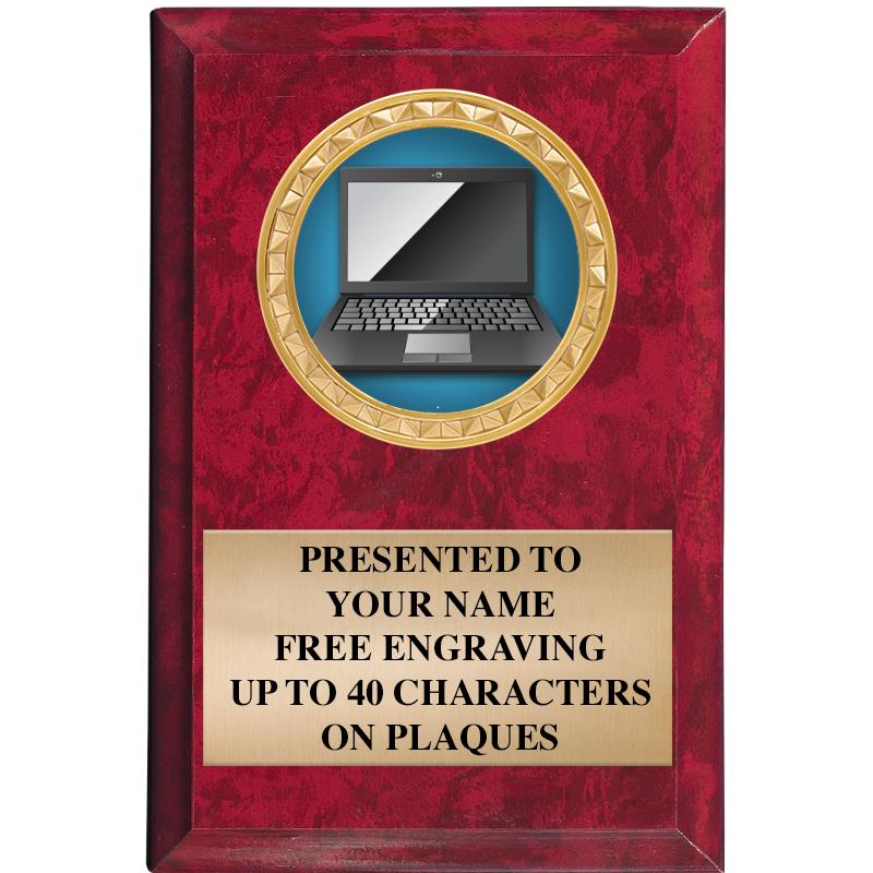 4" X 6" RED MBL INSERT PLQ