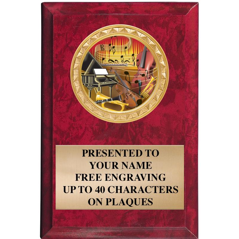 4" X 6" RED MBL INSERT PLQ