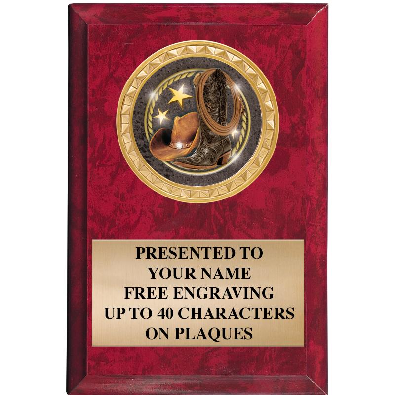 4" X 6" RED MBL INSERT PLQ