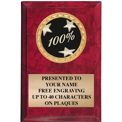 4" X 6" RED MBL INSERT PLQ