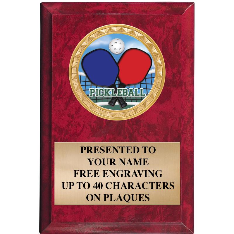 4" X 6" RED MBL INSERT PLQ