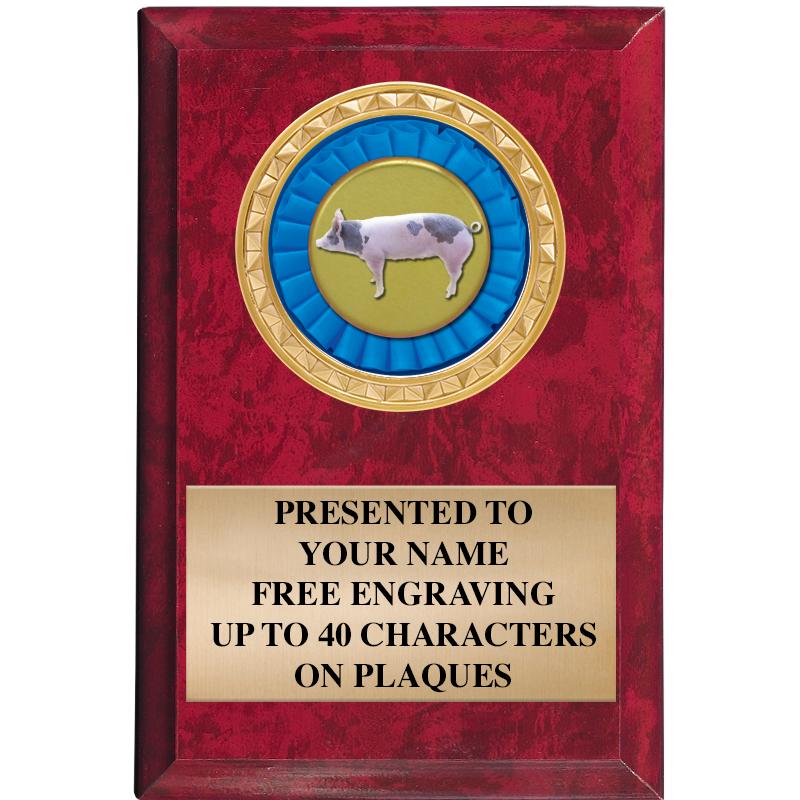 4" X 6" RED MBL INSERT PLQ