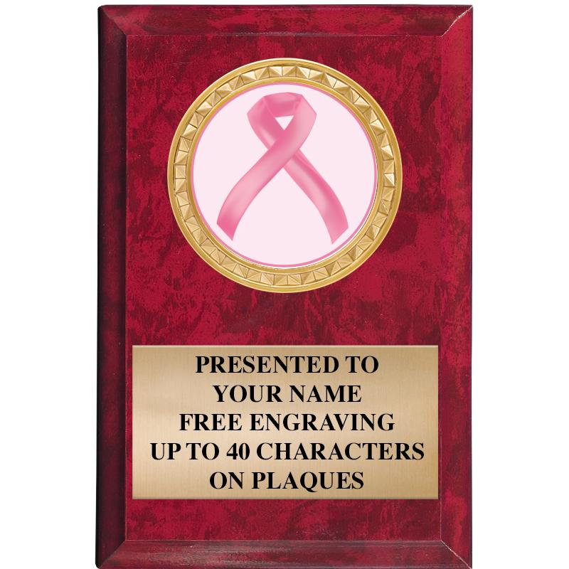 4" X 6" RED MBL INSERT PLQ