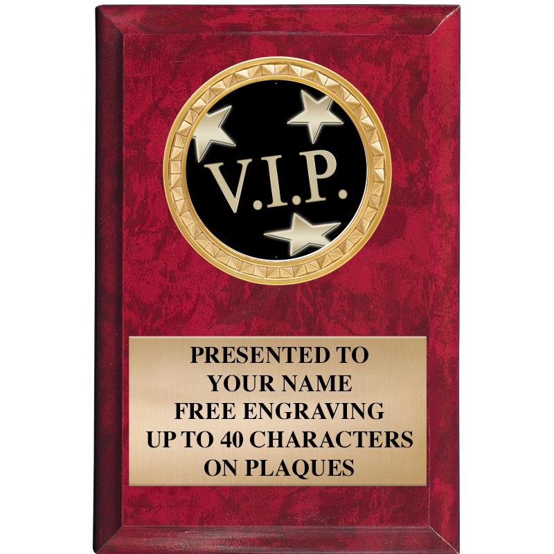 4" X 6" RED MBL INSERT PLQ