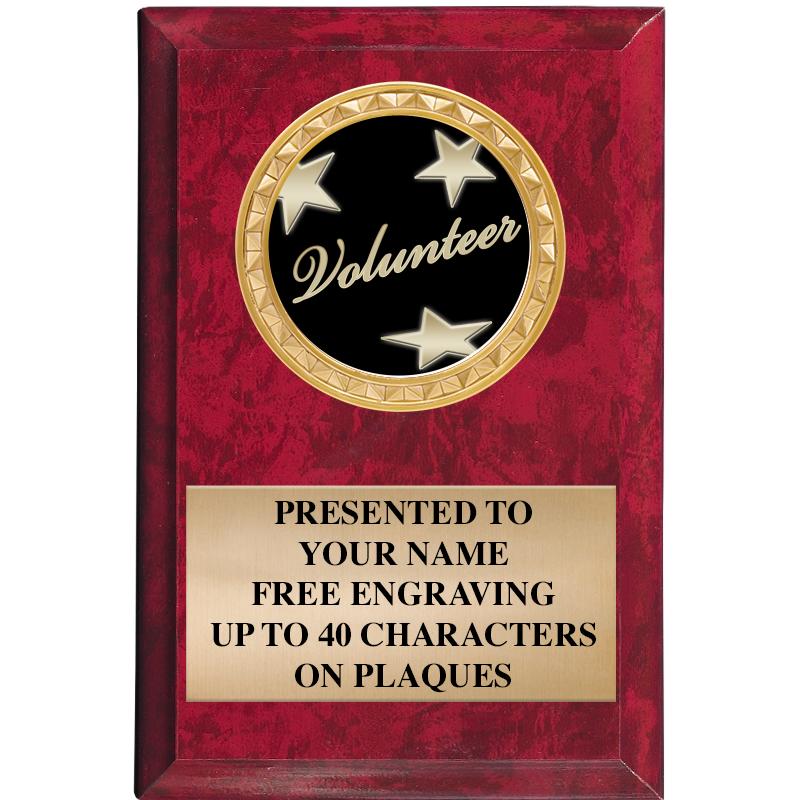 4" X 6" RED MBL INSERT PLQ