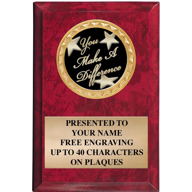 4" X 6" RED MBL INSERT PLQ