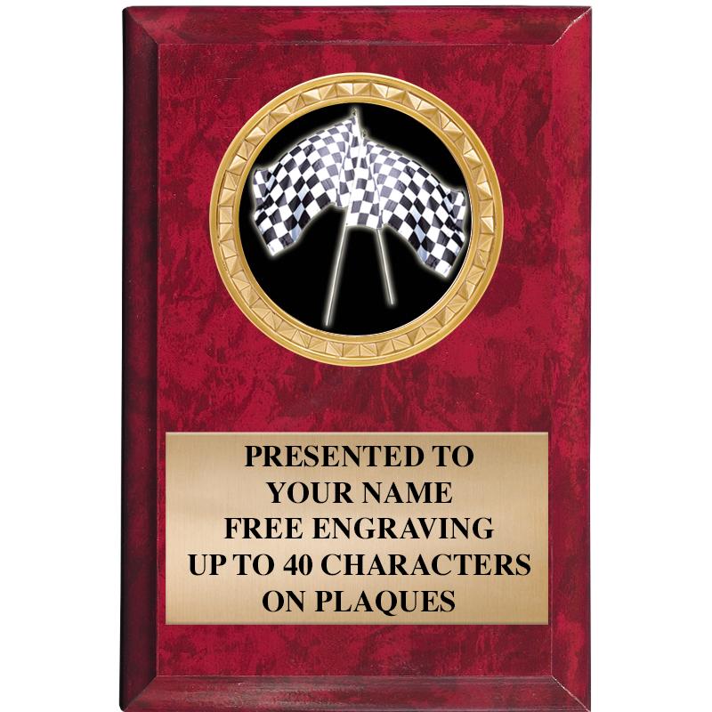 4" X 6" RED MBL INSERT PLQ