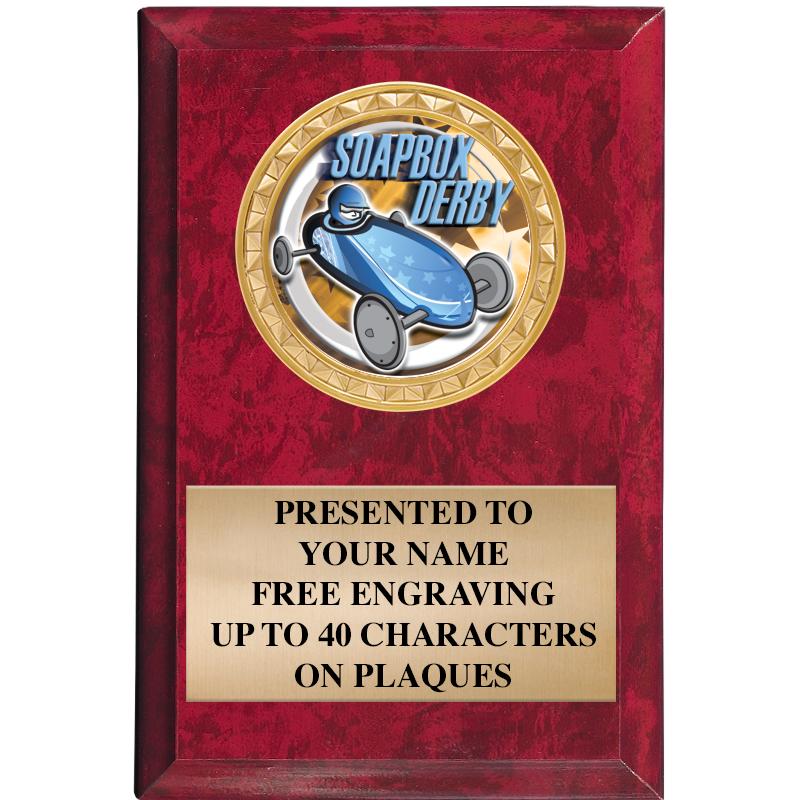 4" X 6" RED MBL INSERT PLQ