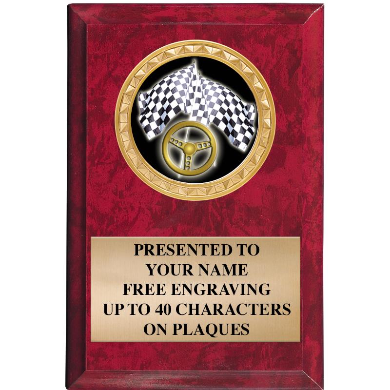 4" X 6" RED MBL INSERT PLQ