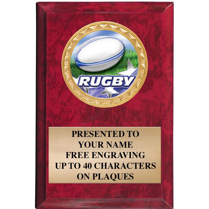 4" X 6" RED MBL INSERT PLQ