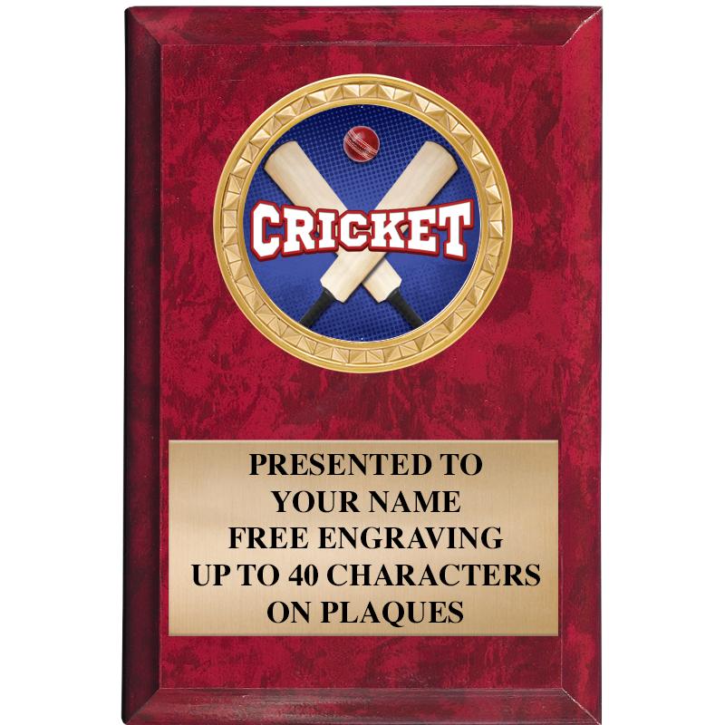 4" X 6" RED MBL INSERT PLQ