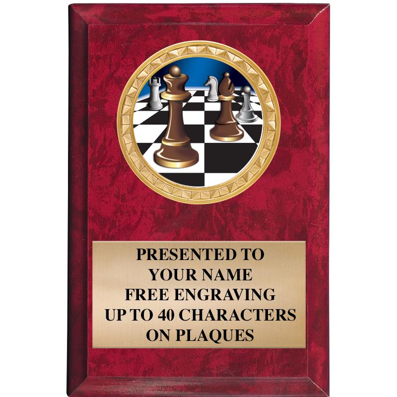 4" X 6" RED MBL INSERT PLQ