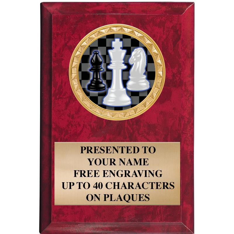 4" X 6" RED MBL INSERT PLQ