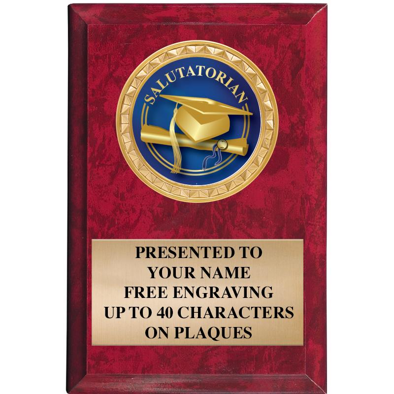 4" X 6" RED MBL INSERT PLQ