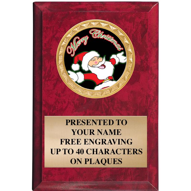 4" X 6" RED MBL INSERT PLQ