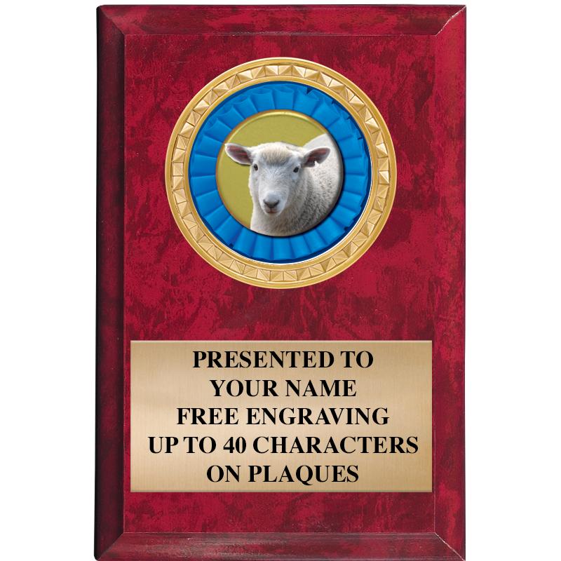 4" X 6" RED MBL INSERT PLQ