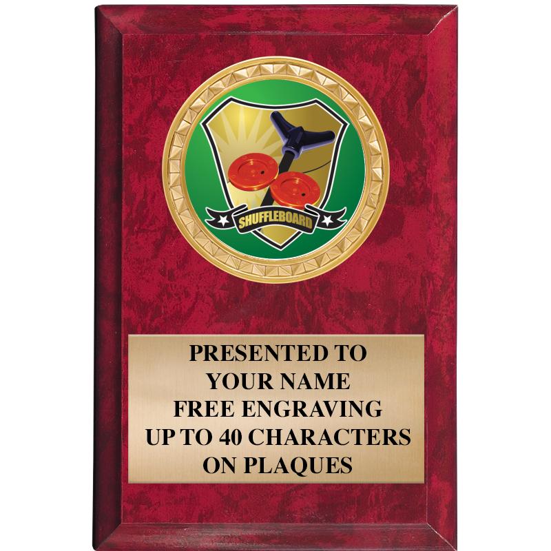 4" X 6" RED MBL INSERT PLQ