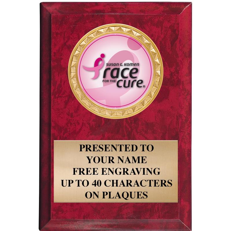 4" X 6" RED MBL INSERT PLQ